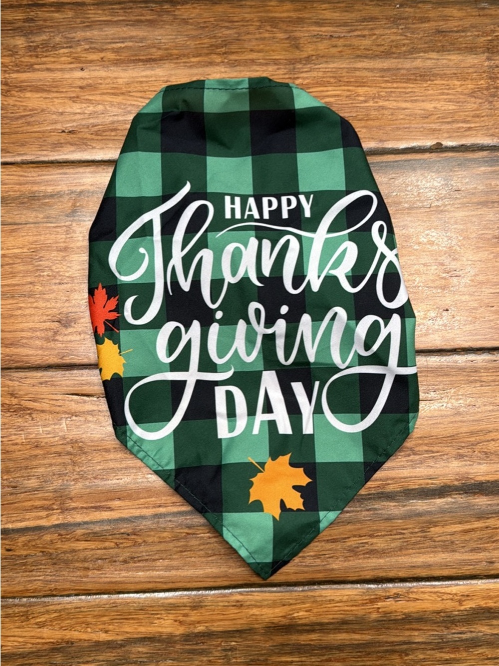 Thanksgiving Green Plaid pet Bandana